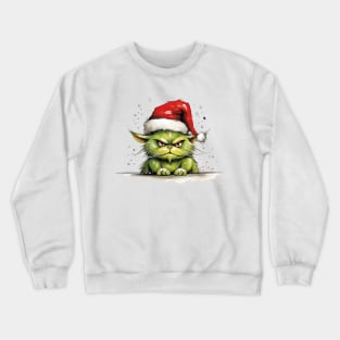 Christmas Grinch Cat / Santa knows you've been bad Crewneck Sweatshirt